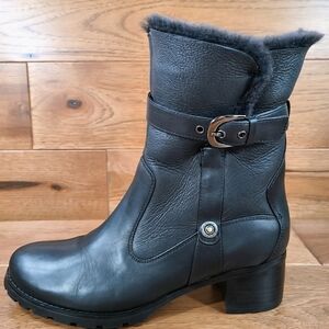 Blondo Black Leather Mid-Calf Boots
